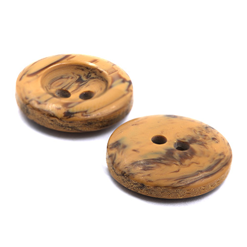 17307 Sullivans 18mm Round Wooden Button With Deep Set Holes - Tan - 37 In A Tube