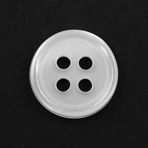 17311 Sullivans 12mm Round Plastic Button With Four Holes - Frosted White - 84 In A Tube