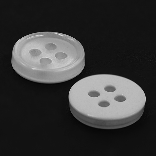 17311 Sullivans 12mm Round Plastic Button With Four Holes - Frosted White - 84 In A Tube