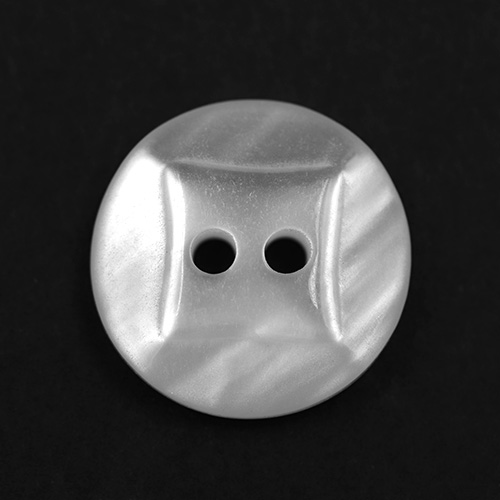 17314 Sullivans 17mm Round Plastic Button With Concave Square Pattern - Frosted White - 47 In A Tube