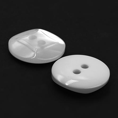 17314 Sullivans 17mm Round Plastic Button With Concave Square Pattern - Frosted White - 47 In A Tube