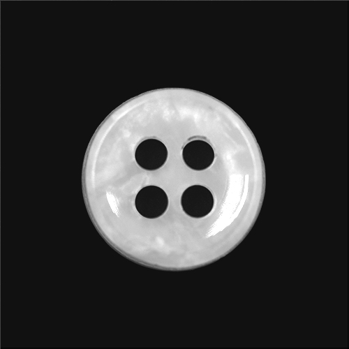 17315 Sullivans 10mm Round Plastic Button With Four Holes - Frosted White - 93 In A Tube