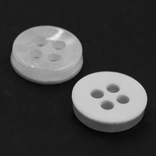17315 Sullivans 10mm Round Plastic Button With Four Holes - Frosted White - 93 In A Tube