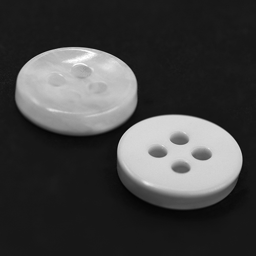 17316 Sullivans 12mm Round Plastic Button With Four Holes - Frosted White - 80 In A Tube