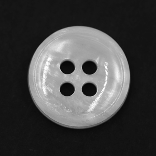 17317 Sullivans 15mm Round Plastic Button With Four Holes - Frosted White - 62 In A Tube