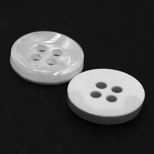 17317 Sullivans 15mm Round Plastic Button With Four Holes - Frosted White - 62 In A Tube
