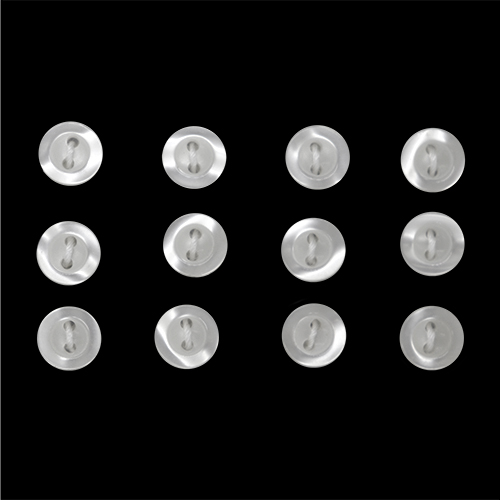 17336 Sullivans Buttons Card - 9mm With Two Holes - Frosted White - 12pcs