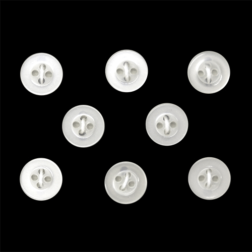 17347 Sullivans Buttons Card - 10mm With Four Holes - Frosted White - 8pcs