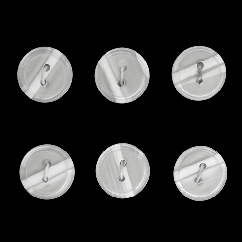 17361 Sullivans Buttons Card - 14mm With Two Holes - Frosted White - 6pcs