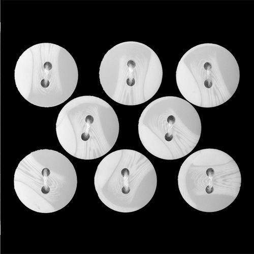 17365 Sullivans Buttons Card - 16mm With Two Holes - Frosted White - 6pcs