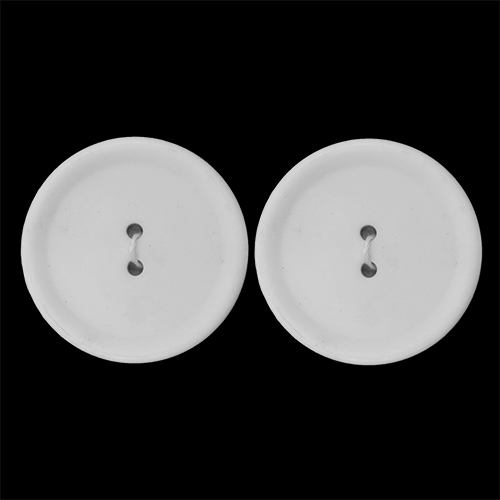 17402 Sullivans Buttons Card - 35mm With Two Holes - White - 2pcs