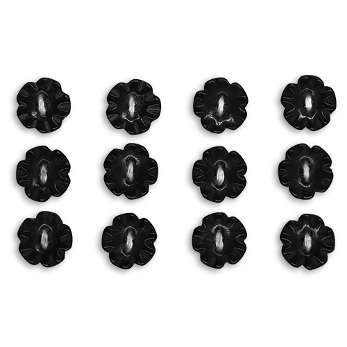 17459 Sullivans Buttons Card - 10mm Flowers - Black - 12pcs