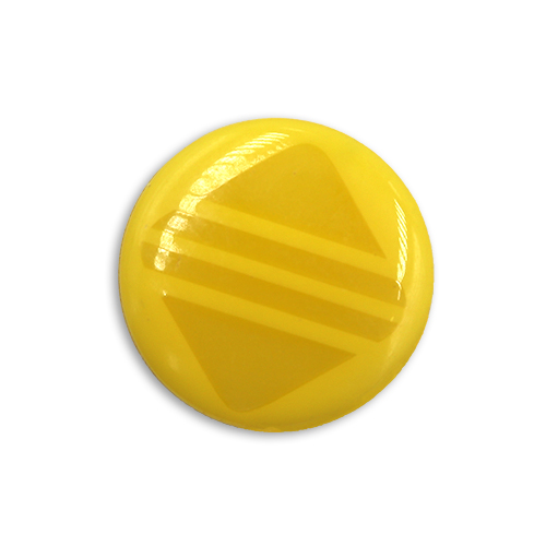 17561 Sullivans 12mm Round Plastic Button With 3 Stripes - Yellow - 35 In A Tube