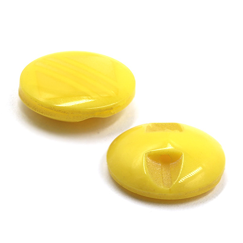 17561 Sullivans 12mm Round Plastic Button With 3 Stripes - Yellow - 35 In A Tube
