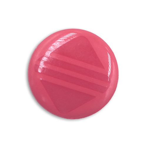 17563 Sullivans 12mm Round Plastic Button With 3 Stripes - Hot Pink - 35 In A Tube