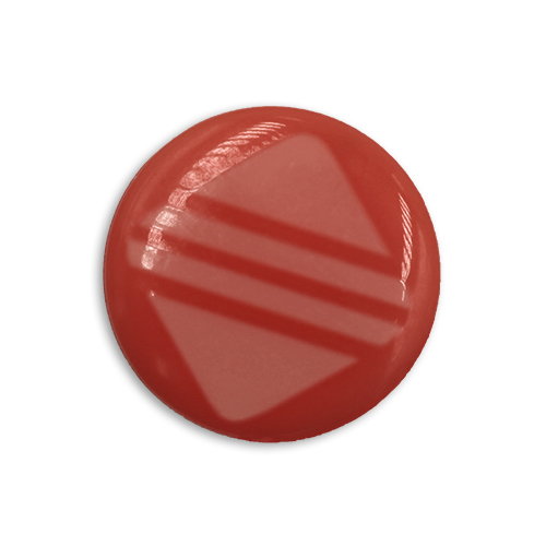 17565 Sullivans 12mm Round Plastic Button With 3 Stripes - Rust - 35 In A Tube