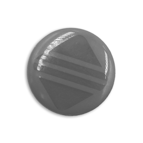 17569 Sullivans 12mm Round Plastic Button With Three Striped Square - Grey - 35 In A Tube