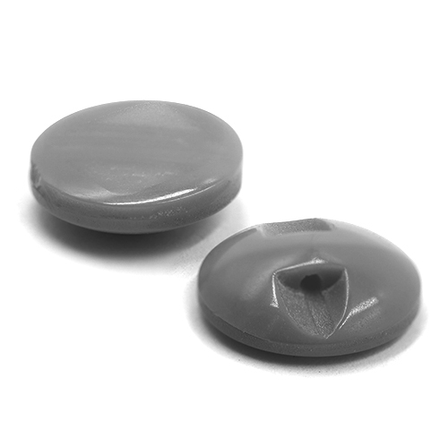 17569 Sullivans 12mm Round Plastic Button With Three Striped Square - Grey - 35 In A Tube