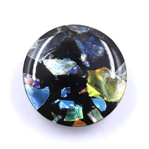 17624 Sullivans 14mm Round Plastic Button With Shiny Flecks - Black - 29 In A Tube