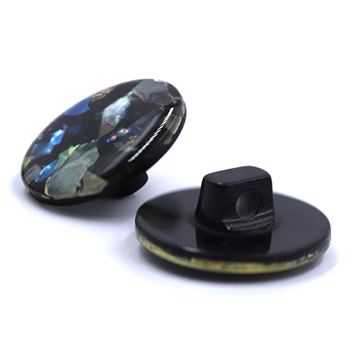 17624 Sullivans 14mm Round Plastic Button With Shiny Flecks - Black - 29 In A Tube