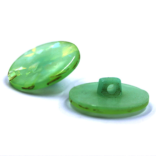 17629 Sullivans 18mm Round Plastic Button With Shiny Flecks - Mint - 21 In A Tube