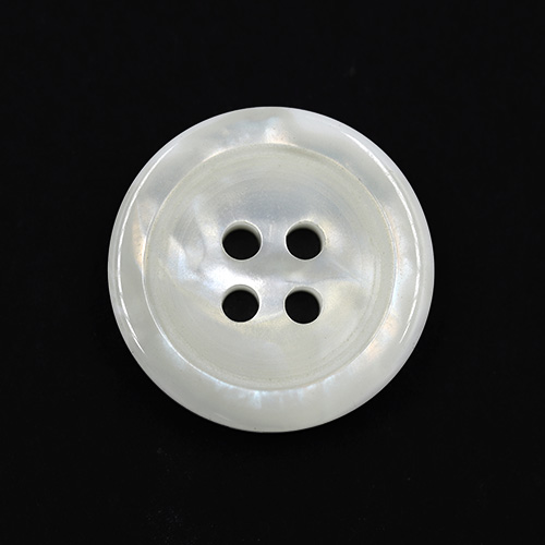 17858 Sullivans 20mm Round Plastic Button With Four Holes - White/clear - 31 In A Tube