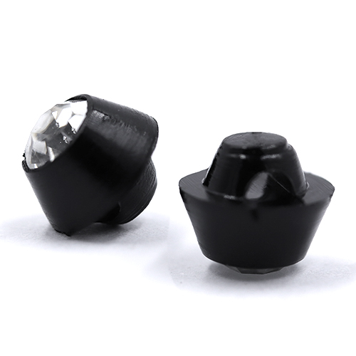 17872 Sullivans 7mm Round Plastic Button Encasing A Diamonte - Black - 31 In A Tube