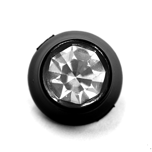 17874 Sullivans 10mm Round Plastic Button Encasing A Diamonte - Black - 20 In A Tube