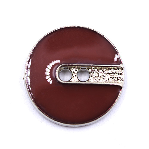 17933 Sullivans 14mm Round Metal Button With Side Slot - Light Brown - 17 In A Tube