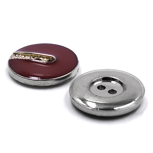 17933 Sullivans 14mm Round Metal Button With Side Slot - Light Brown - 17 In A Tube