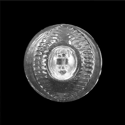 18049 Sullivans 22mm Round Oval Patterned Glass Button With Shank - Clear - 18 In A Tube