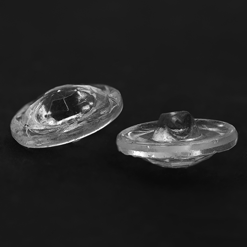18055 Sullivans 22mm Raised Round Glass Button With Shank - Clear - 22 In A Tube