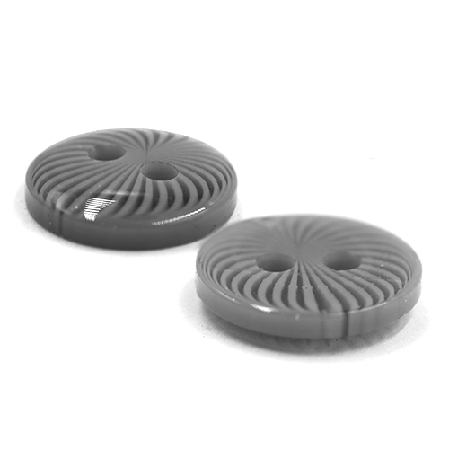 18212 Sullivans 11mm Round Plastic Buttons With Patterned Stripes - Grey - 68 In A Tube