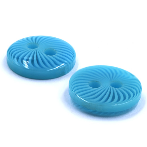 18218 Sullivans 11mm Round Plastic Buttons With Patterned Stripes - Turquoise - 68 In A Tube