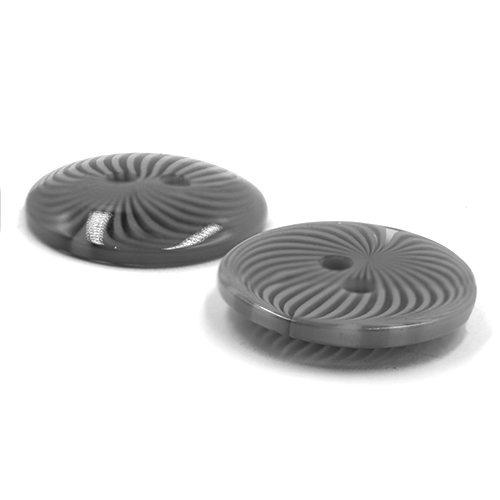 18221 Sullivans 15mm Round Plastic Buttons With Patterned Stripes - Grey - 50 In A Tube