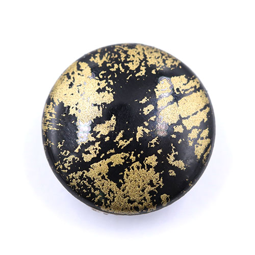 18242 Sullivans 15mm Round Plastic Button With Graffitti Pattern - Gold/black - 20 In A Tube