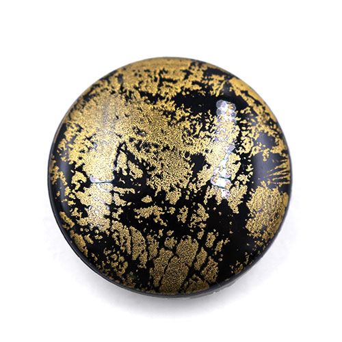 18251 Sullivans 18mm Round Plastic Button With Graffitti Pattern - Gold/black - 17 In A Tube