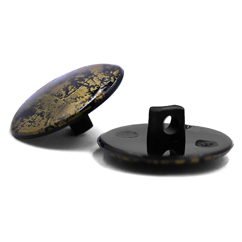 18251 Sullivans 18mm Round Plastic Button With Graffitti Pattern - Gold/black - 17 In A Tube