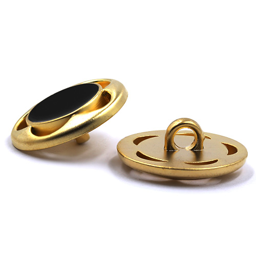 18654 Sullivans 20mm Round Plastic Button With Black Coloured Centre - Gold - 18 In A Tube 