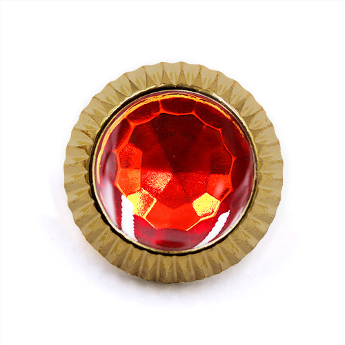 18661 Sullivans 21mm Round Plastic Button With Red Coloured Centre - Gold - 18 In A Tube 