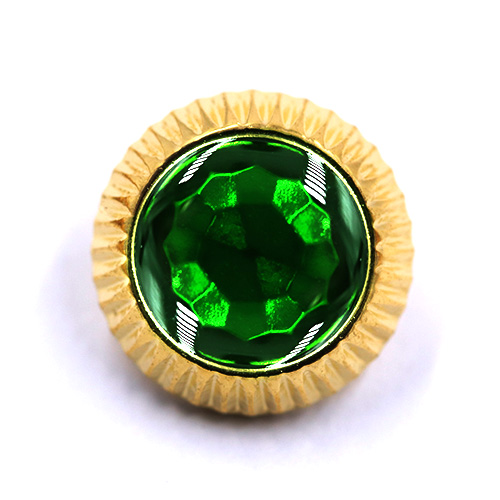 18663 Sullivans 21mm Round Plastic Button With Bottle Green Coloured Centre - Gold - 18 In A Tube 