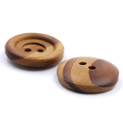 19005 Sullivans 19mm Round Wooden Buttons With Raised Edge - 32 In A Tube
