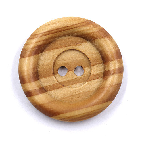 19006 Sullivans 25mm Round Wooden Buttons With Raised Edge - 22 In A Tube