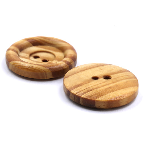 19006 Sullivans 25mm Round Wooden Buttons With Raised Edge - 22 In A Tube