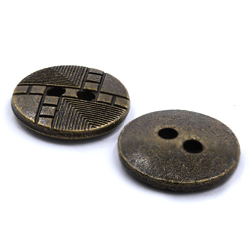 19026 Sullivans 12mm Round Metal Button With Tiled Effect - Bronze - 77 In A Tube