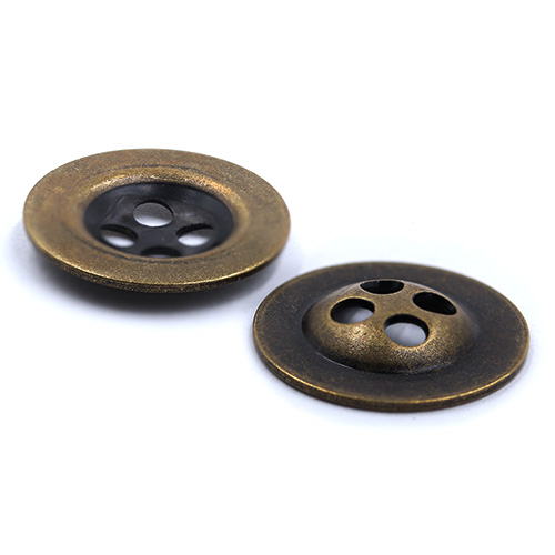 19029 Sullivans 15mm Round Metal Button With Four Holes - Bronze - 67 In A Tube