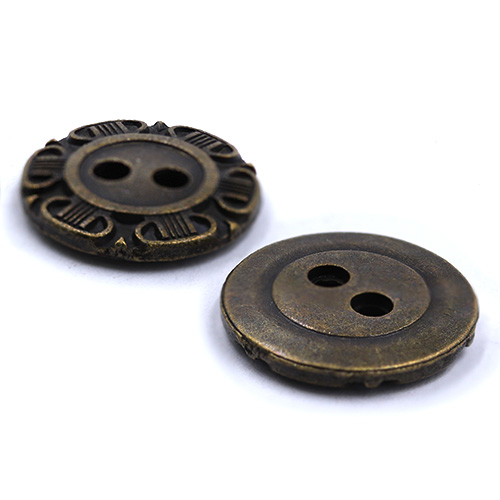 19033 Sullivans 15mm Round Metal Button With Detailed Border - Bronze - 67 In A Tube