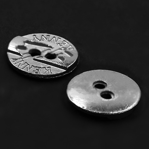 19035 Sullivans 12mm Round Metal Button With Raised Pattern - Silver - 77 In A Tube