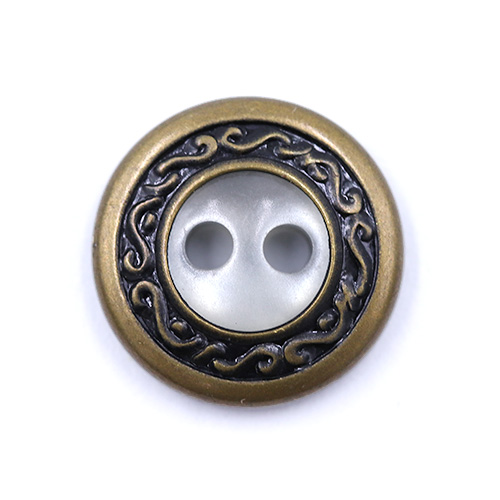 19039 Sullivans 12mm Round Metal Button With Peall Insert - Bronze - 77 In A Tube