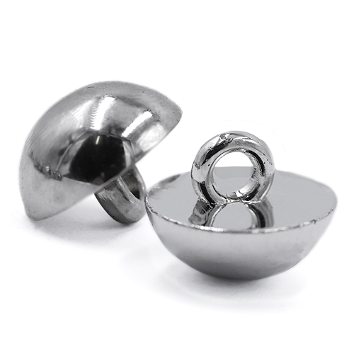 19041 Sullivans 15mm Domed Plastic Button With Shank - Silver - 41 In A Tube